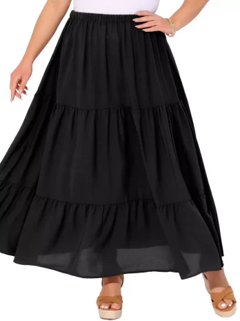 Agnes Orinda Women’s Plus Size Elastic Waist High Rise Boho Flowy Casual A Line Maxi Skirts