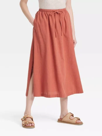 Women’s Tie-Front Midi A-Line Skirt – Universal Thread™