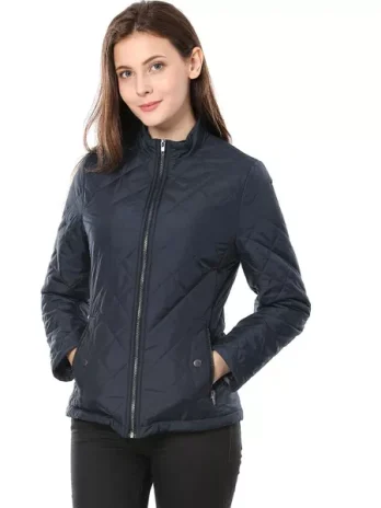 INSPIRE CHIC Women’s Stand Collar Lightweight Quilted Jacket
