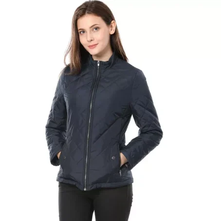 INSPIRE CHIC Women's Stand Collar Lightweight Quilted Jacket - 图片 2