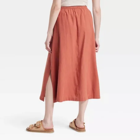 Women's Tie-Front Midi A-Line Skirt - Universal Thread™ - 图片 2