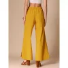 INSPIRE CHIC Women's Casual Wide Legs Back Elastic High Waist Split Side Trousers - Image 3