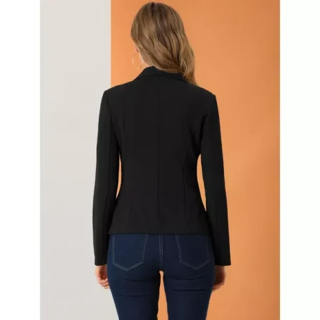 Allegra K Women's Elegant Work Office Lapel Collar Button Down Regular Fit Suit Blazer - 图片 5