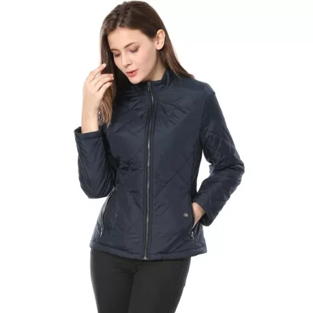 INSPIRE CHIC Women's Stand Collar Lightweight Quilted Jacket - 图片 3